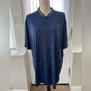 MEN’S CALLAWAY NAVY POLO WITH STRIPED COLLAR